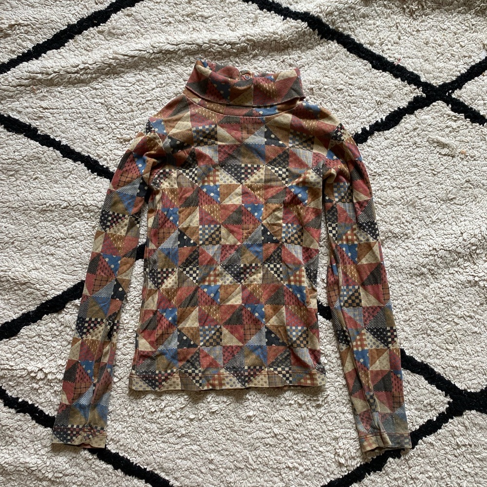 Misha and puff Patchwork Turtleneck Top - Multicolor